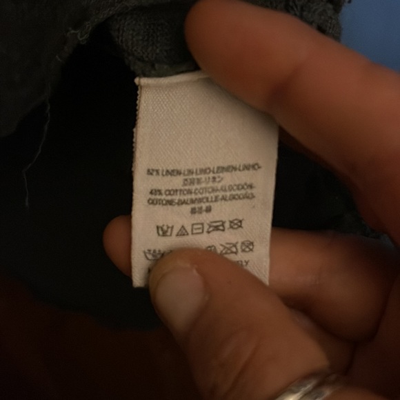 We the free, free people v neck button down linen cotton blend t shirt top - Picture 4 of 4